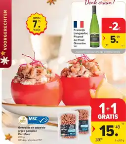 Carrefour Gekookte en gepelde grijze garnalen Carrefour aanbieding