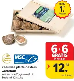 Carrefour Zeeuwse platte oesters Carrefour aanbieding