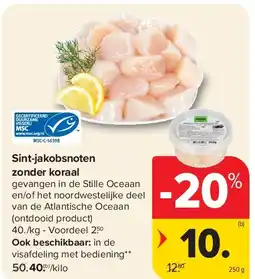 Carrefour Sint-jakobsnoten zonder koraal aanbieding