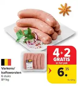 Carrefour Varkens/ kalfsworsten aanbieding