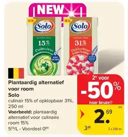 Carrefour Plantaardig alternatief voor room Solo aanbieding