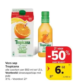 Carrefour Vers sap Tropicana aanbieding