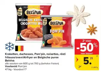 Kroketten, duchesses, Pom’pin, noisettes, rösti friteuse/oven/Airfryer en Belgische puree Belviva