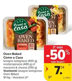 Carrefour Oven Baked Come a Casa aanbieding