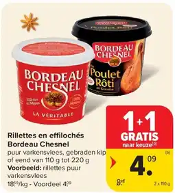 Carrefour Rillettes en effilochés Bordeau Chesnel aanbieding