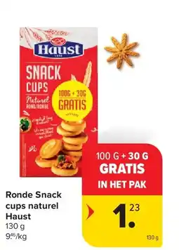 Carrefour Ronde Snack cups naturel Haust aanbieding