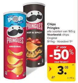 Carrefour Chips Pringles aanbieding