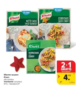 Carrefour Warme sauzen Knorr aanbieding