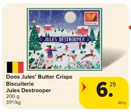 Carrefour Doos Jules’ Butter Crisps Biscuiterie Jules Destrooper aanbieding