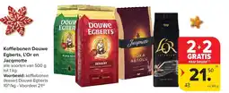 Carrefour Ko ebonen Douwe Egberts, L’Or en Jacqmotte aanbieding