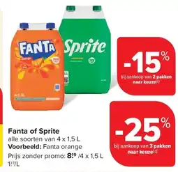 Carrefour Fanta of Sprite aanbieding