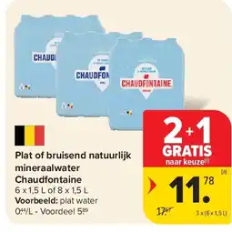 Carrefour Plat of bruisend natuurlijk mineraalwater Chaudfontaine aanbieding