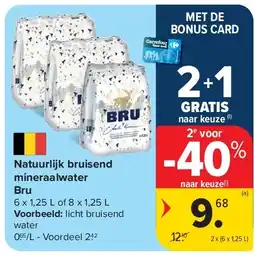 Carrefour Natuurlijk bruisend mineraalwater Bru aanbieding