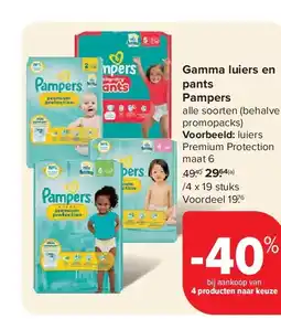 Carrefour Gamma luiers en pants Pampers aanbieding