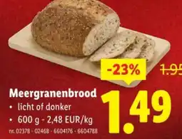 Lidl Meergranenbrood aanbieding
