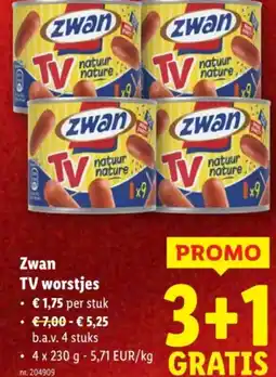 Lidl Zwan TV wortjes aanbieding