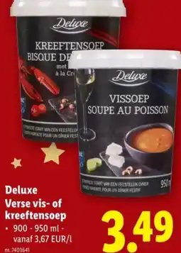 Lidl Deluxe Verse vis- of kreeftensoep aanbieding