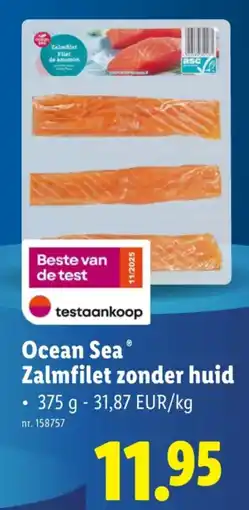 Lidl Ocean Sea Zalmfilet zonder huid aanbieding