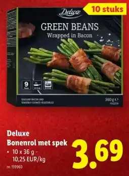Lidl Deluxe Bonenrol met spek aanbieding