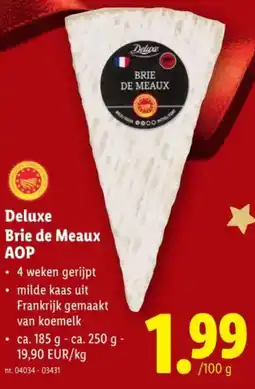 Lidl Deluxe Brie de Meaux AOP aanbieding