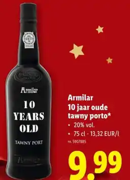 Lidl Armilar 10 jaar oude tawny porto 20% vol aanbieding