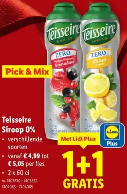 Lidl Teisseire Siroop 0% aanbieding