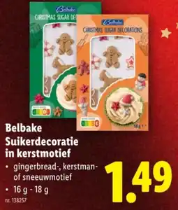 Lidl Belbake Suikerdecoratie in kerstmotief aanbieding