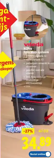 Lidl Vileda H2Pro Spin Mop-systeem aanbieding