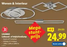 Lidl Livarno Ledwand- of ledplafondlamp prijs aanbieding