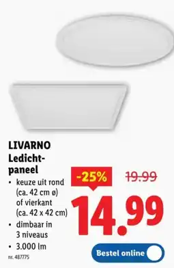 Lidl Livarno ledicht paneel aanbieding