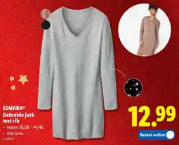 Lidl Esmara gebreide jurk met rib aanbieding