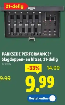 Lidl Parkside performance slagdoppen- en bitset, 21-delig aanbieding
