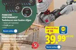 Lidl Parkside performance haakse slijper aecu, 20 v aanbieding