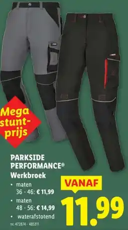 Lidl Parkside performance werkbroek aanbieding