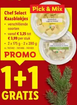 Lidl Chef Select Kaasblokjes aanbieding