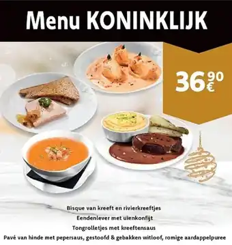 Menu koninklijk