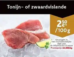 Cora Tonijn- of zwaardvislende aanbieding