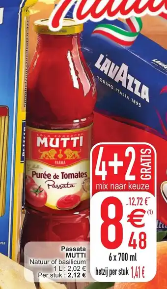 Cora Passata Mutti Natuur of basilicum 6 x 700 ml aanbieding