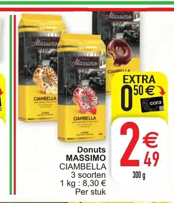 Cora Donuts massimo ciambella 3 soorten 300 g per stuk aanbieding