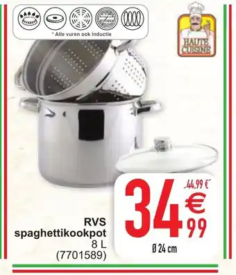 RVS spaghettikookpot 24 cm