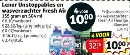 Kruidvat Lenor unstoppables en wasverzachter fresh air aanbieding