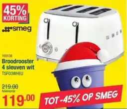 Cevo Broodrooster 4 sleuven wit TSF03WHEU aanbieding