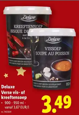 Lidl Verse vis- of kreeftensoep aanbieding