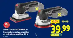 Lidl Excentrische schuurmachine of vlakschuurmachine, 20 V aanbieding