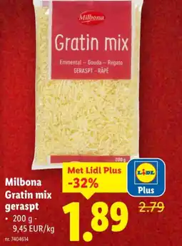 Lidl Gratin mix geraspt aanbieding