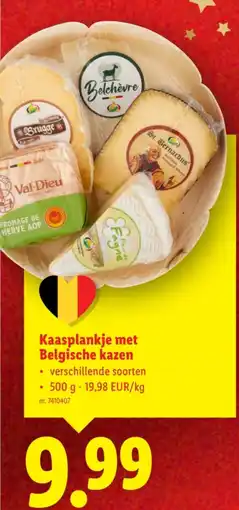 Lidl Kaasplankje met PAIN AUX DATTES AUX NOIX Belgische kazen aanbieding