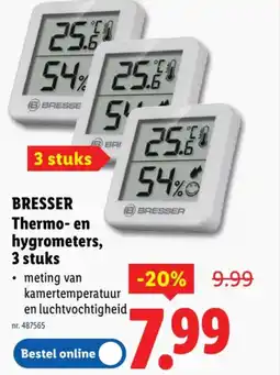 Lidl Thermo- en hygrometers, 3 stuks aanbieding