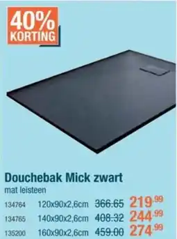Cevo Douchebak Mick zwart aanbieding
