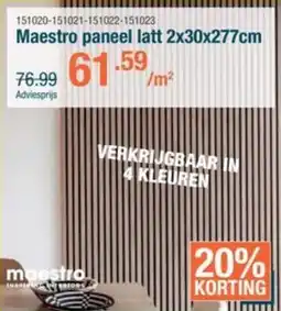 Cevo Maestro paneel latt aanbieding