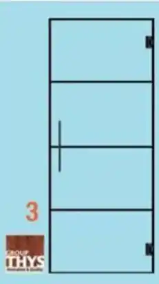 Cevo Thytan glazen deur blackline 4R+ zwart beslag aanbieding